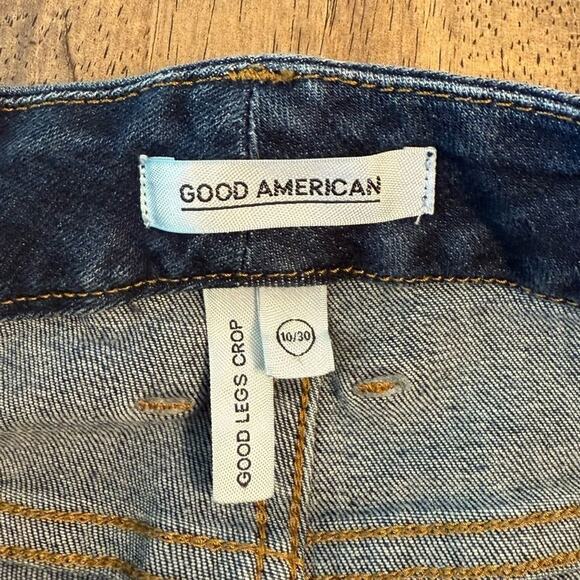 Good American Women’s Good Legs Crop Distressed Skinny Denim Jeans Size 10/30 - Picture 6 of 8